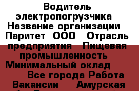 Водитель электропогрузчика › Название организации ­ Паритет, ООО › Отрасль предприятия ­ Пищевая промышленность › Минимальный оклад ­ 28 000 - Все города Работа » Вакансии   . Амурская обл.,Благовещенский р-н